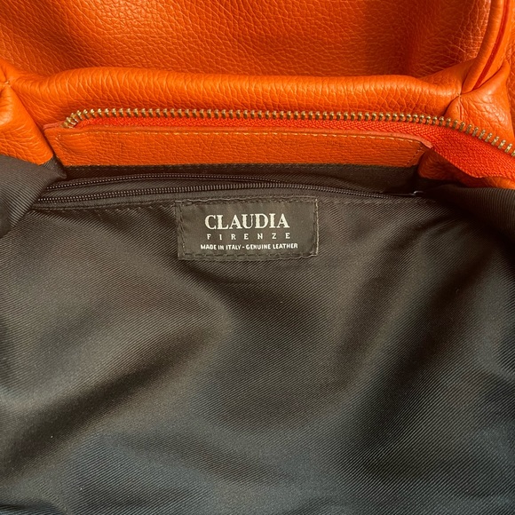 🧡 EUC orange Claudia Firenze convertible satchel/shoulder bag - Picture 7 of 16